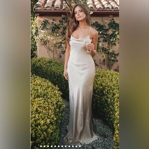 Show Me Your MuMu Satin Cream Dresses